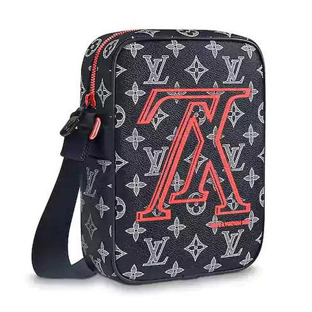 Louis Vuitton Danube Monogram Upside Down Ink PM Navy in Coated Canvas with  Red - US