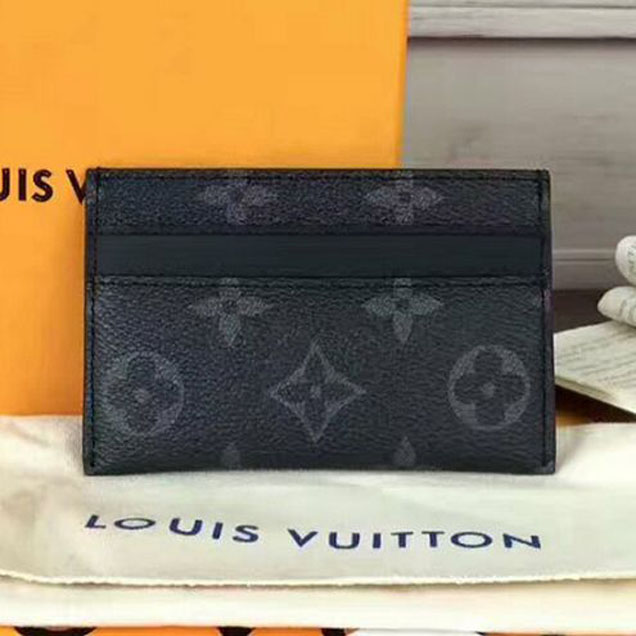 LOUIS VUITTON Monogram Eclipse Porto Cult Double M62170 Card Case W/Box