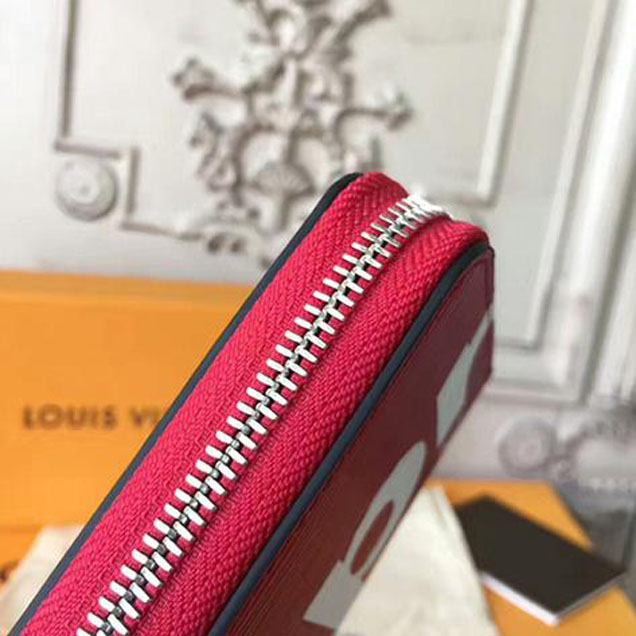 Louis Vuitton Supreme Epi Zippy Organizer Round Zipper Long Wallet Lea